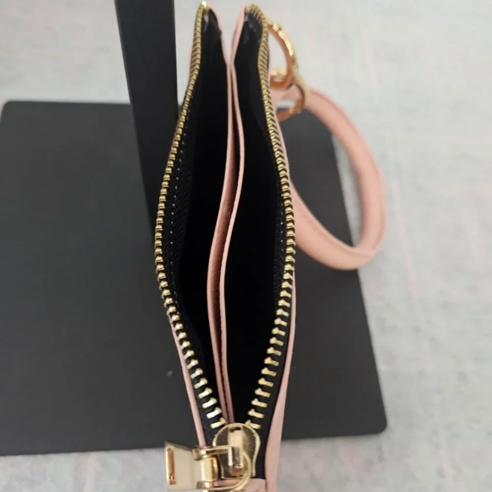 Key Chain Bracelet With Wallet Light Pink